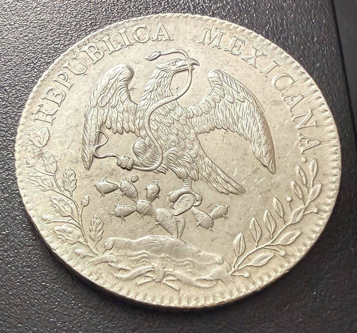 1889–1897 Mo-AM Mexico 8 Reales Cap & Rays Silver Eagle Dollar