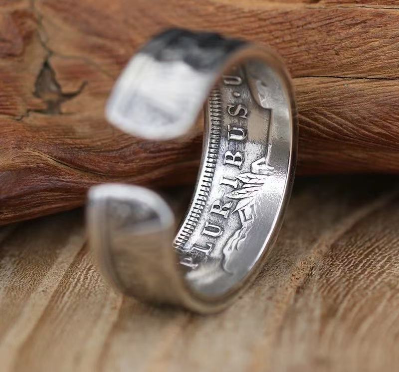 Morgan Silver Coin Ring – Adjustable Open Design | One Size Fits Most