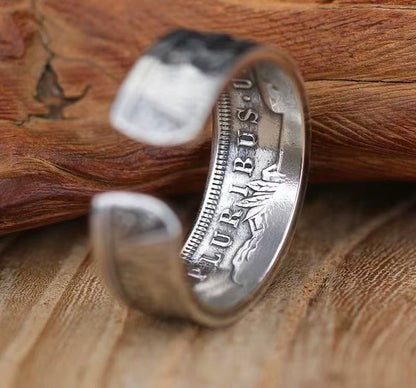 Morgan Silver Coin Ring – Adjustable Open Design | One Size Fits Most
