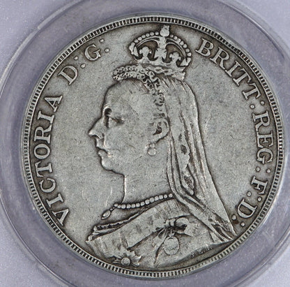Queen Victoria Jubilee Head 1 Crown Silver Coin, 1887–1892 St George & the Dragon