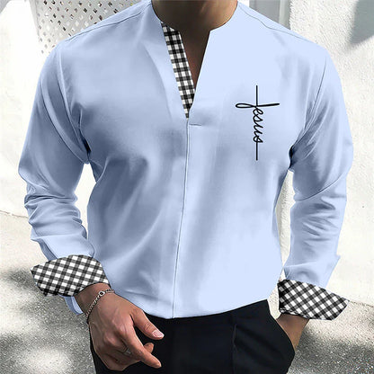 Mongolian Clothing - V-neck men's shirt