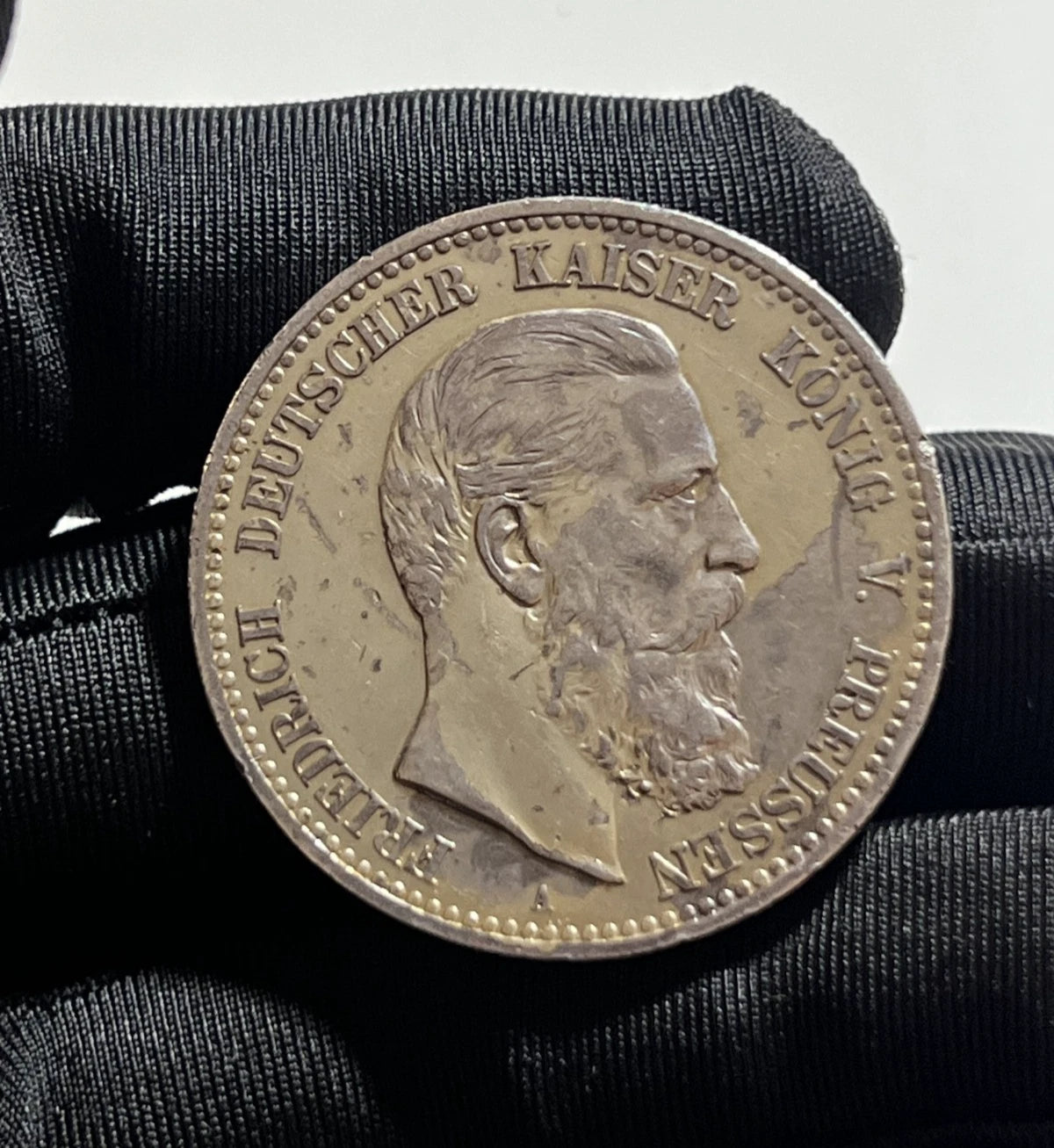 1888 Germany (Prussia) 5 Mark – Frederick III – Silver (.900) – Rare!