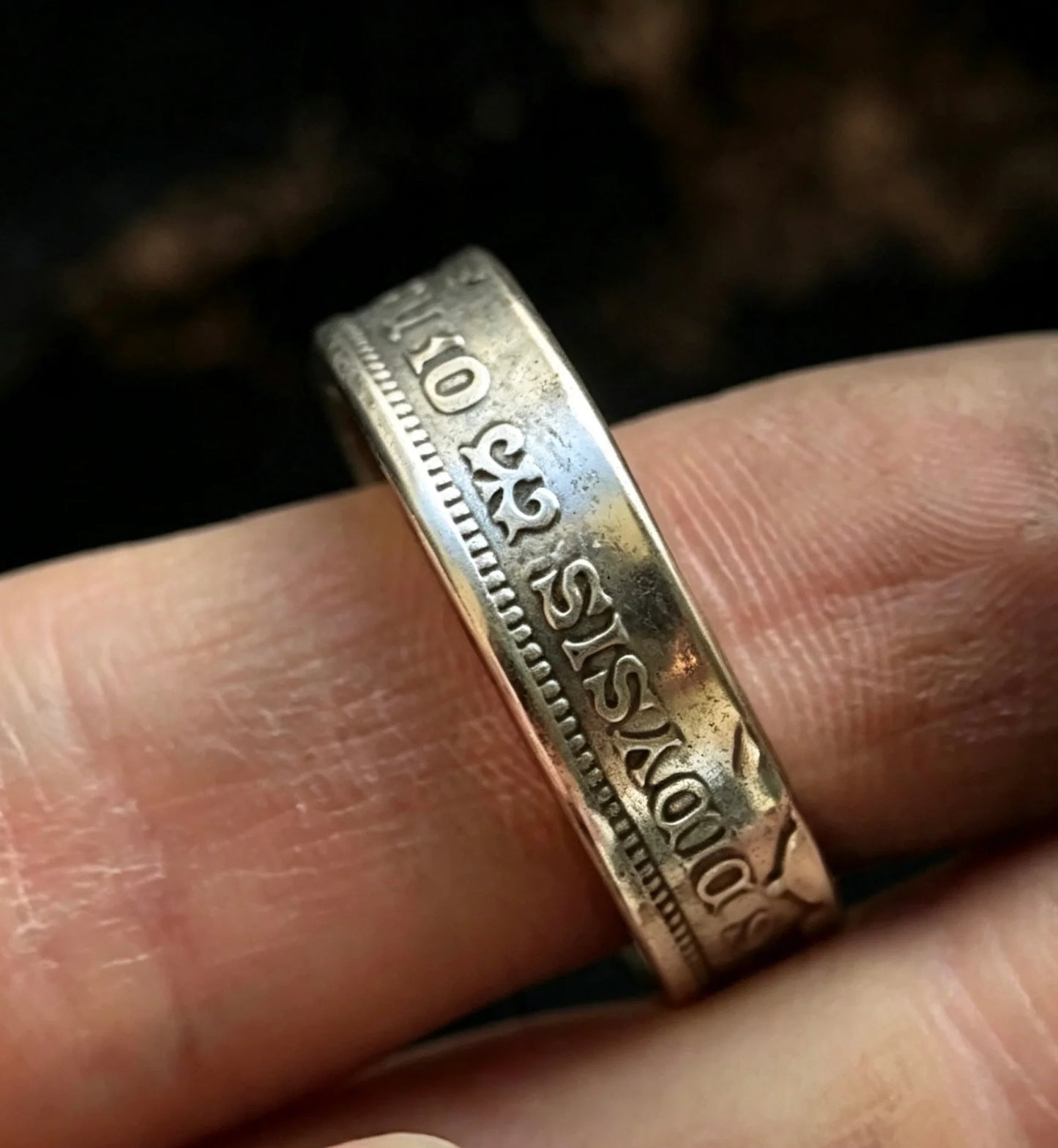 Hand Forged 1936 Lithuania 10 Litu 750 Silver Coin Ring