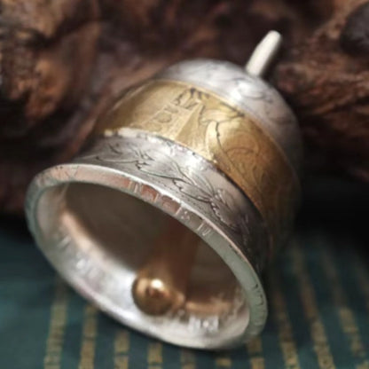Mongolian Pendant - French 5 Franc Coin Bell,Echoes of Elegance