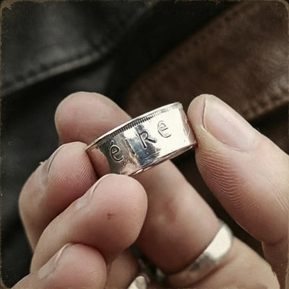 Authentic Irish Eire Florin Coin Ring（999 Fine Silver ）