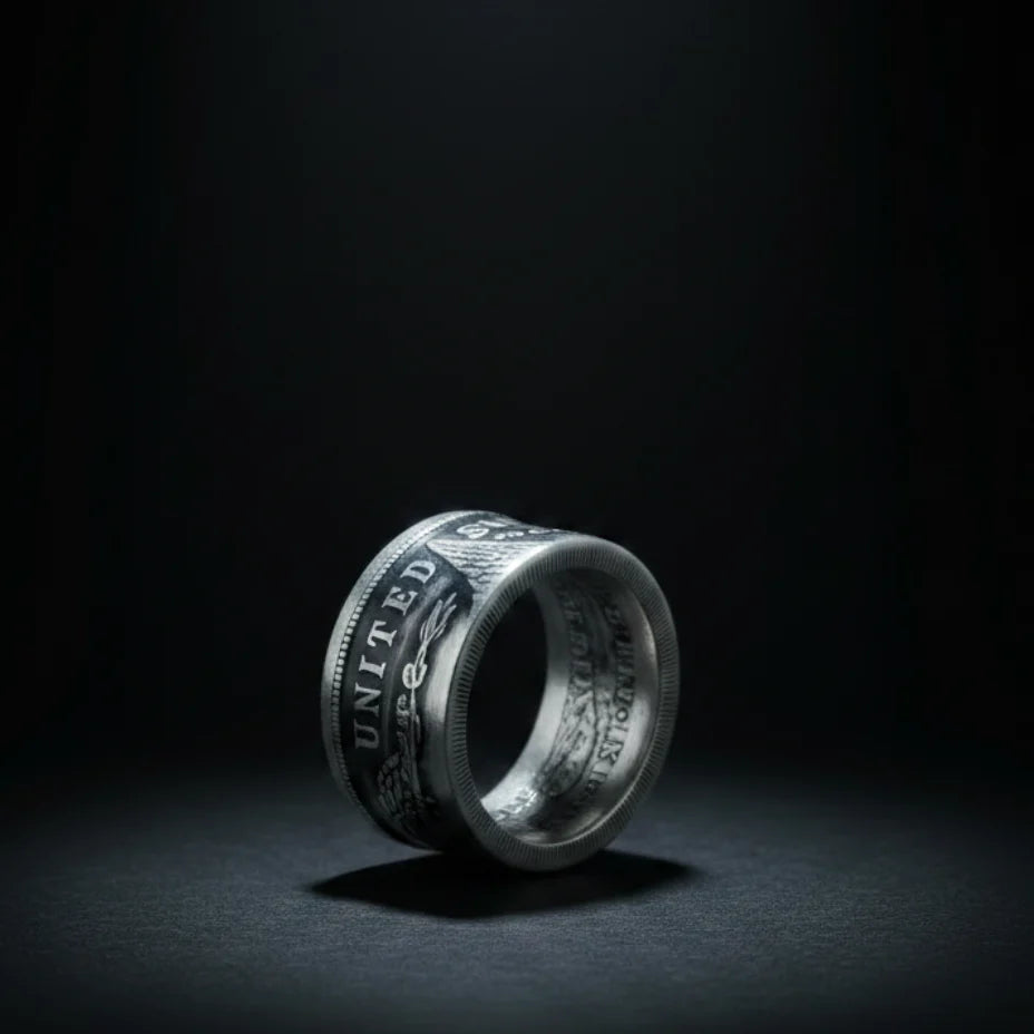 1921 Morgan silver coin ring