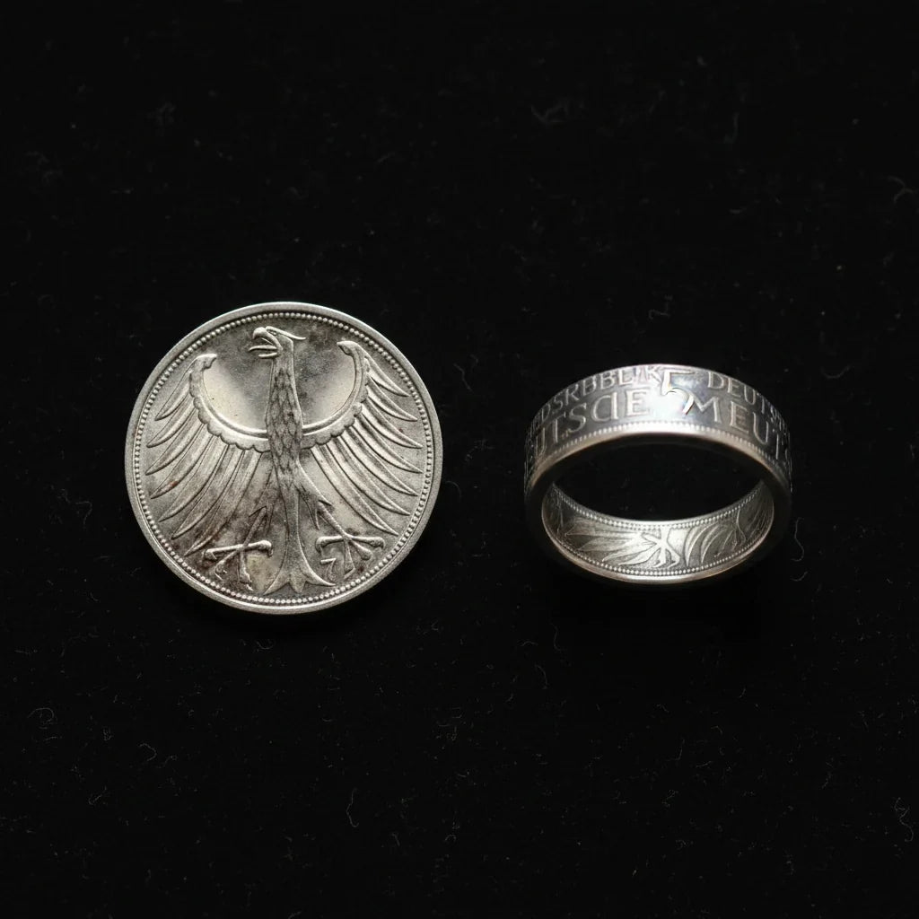 German 5 Mark Silver Coin Ring
