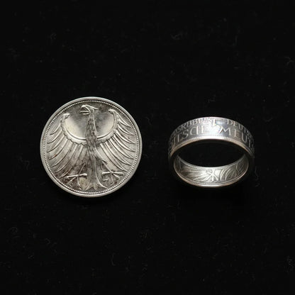 German 5 Mark Silver Coin Ring