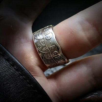 Handmade Coin Ring | Austria 2006 EU Presidency 5 Euro Silver Nonagon Coin Ring