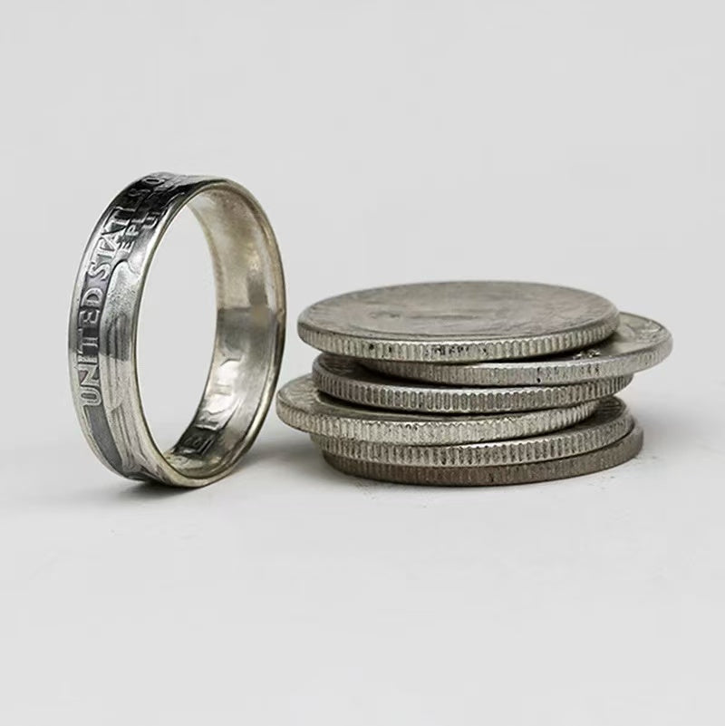 Washington Silver Coin Ring – Adjustable Open Design | One Size Fits Most