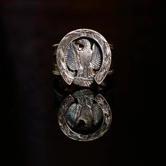 Mongolia Jewelry - Mongolian Handcrafted Horseshoe Morgan Silver Coin Ring