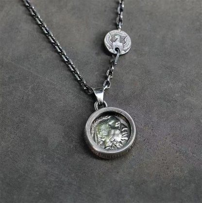American Buffalo Silver Coin Necklace