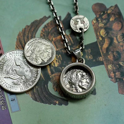 American Buffalo Silver Coin Necklace