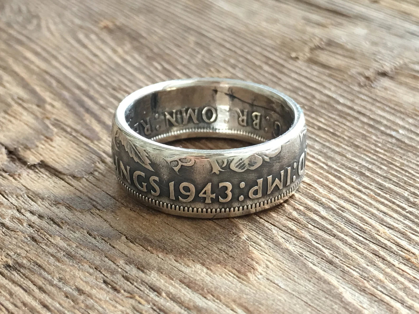 British Silver Coin Ring - Two Shillings - Handcrafted - Great Britain - United Kingdom - UK Coin Rings