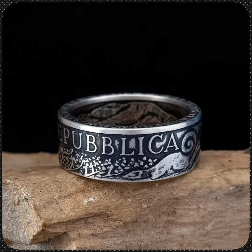 🇮🇹Italian 1994 Silver Coin Ring | 1000 Lire Repubblica Italiana（83.5% Silver）