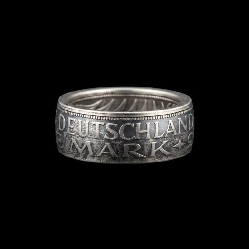 German 5-Mark Silver Coin Ring – Handcrafted Ring