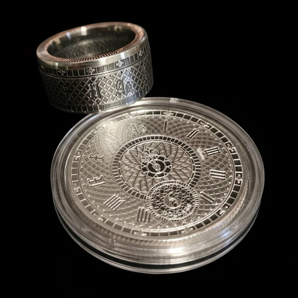 999 Pure Silver Chronos coin Ring