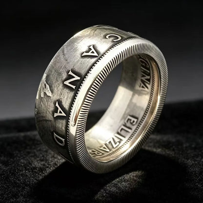 Handmade 1959 Canada Voyageur Silver Dollar Coin Ring