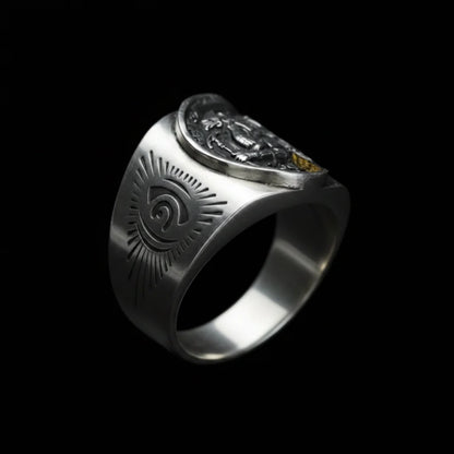 Horus & Anubis Egyptian Ring & Pendant | Hand-Forged Adjustable Band