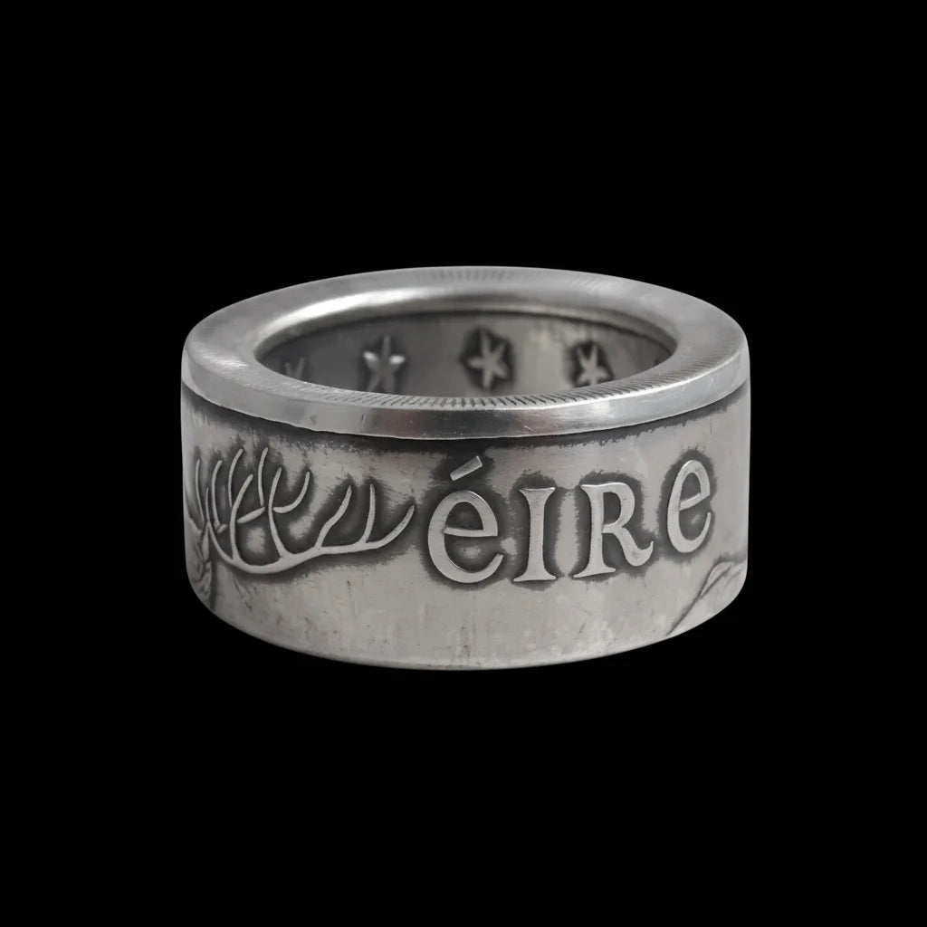 Irish 1990 Éire 925Silver Coin Ring & Necklace（925 Sterling Silver ）