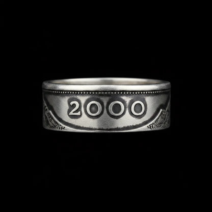 🇮🇪Ireland Viking Coin Ring | Celtic Harp | Handmade Silver | Silvermith