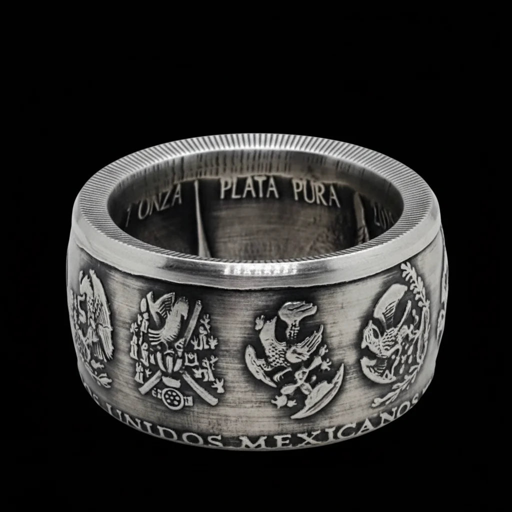 Mexican Silver Libertad Coin Ring | 1 oz Plata Pura | Handcrafted