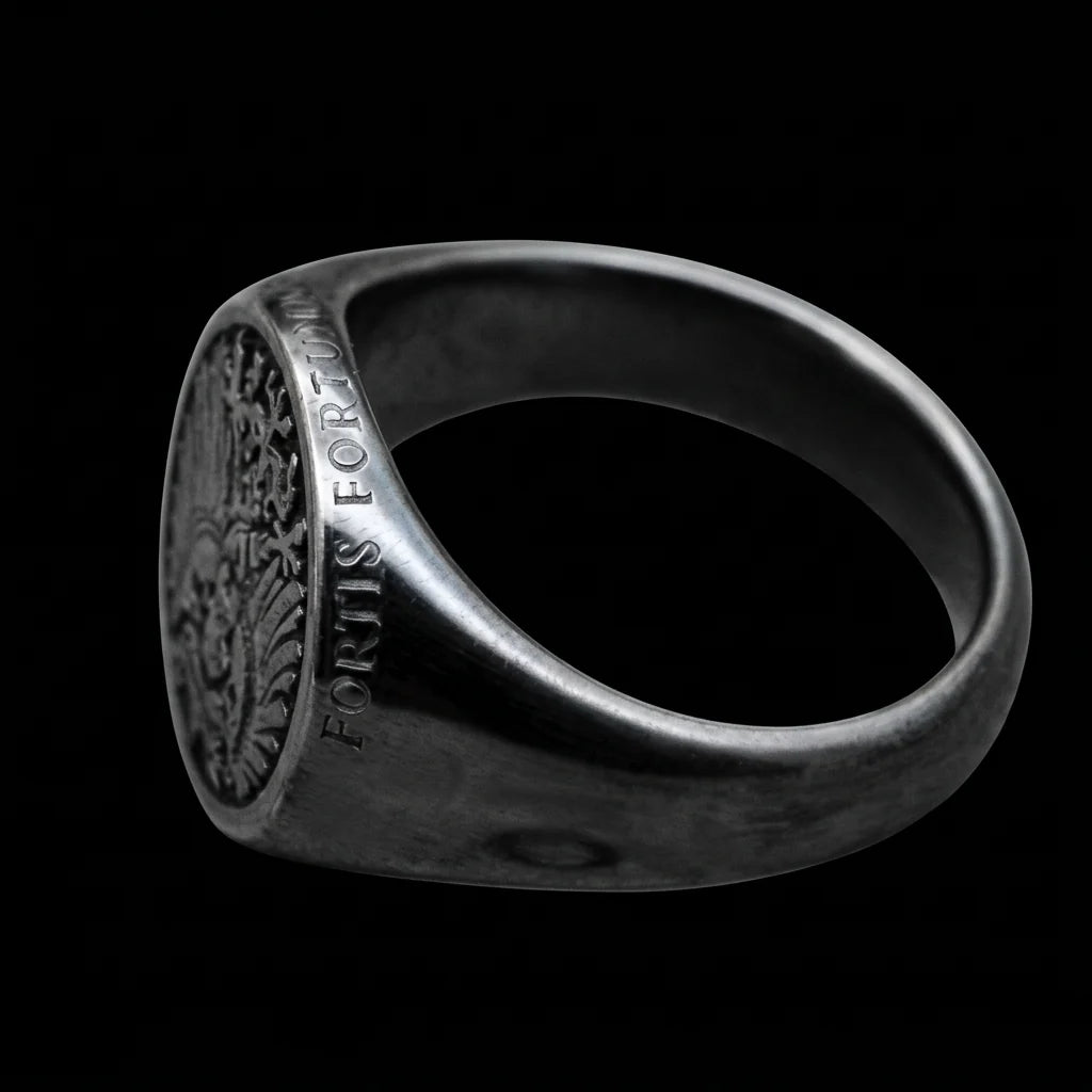 1896 Germany Double Lion Eagle Head Coin Ring – (925 Silver)