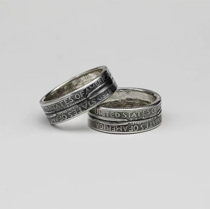 Washington Silver Coin Ring – Adjustable Open Design | One Size Fits Most