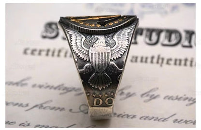 Helvetia Goddess Silver Coin Ring – Adjustable Open Design | One Size Fits Most