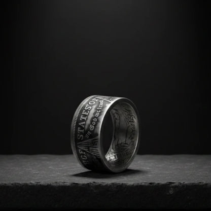 1921 Morgan silver coin ring