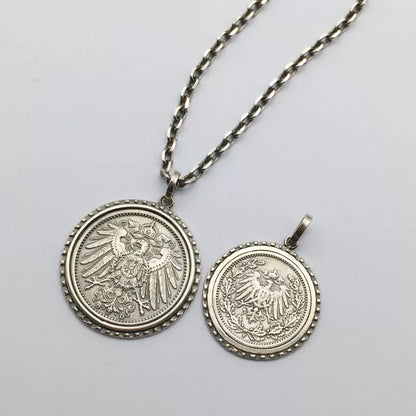 Mongolia Jewelry - German Mark Silver Coin Necklace