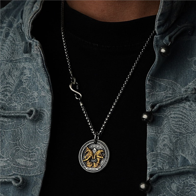 Mongolia Jewelry -  Horus Anubis Pendant