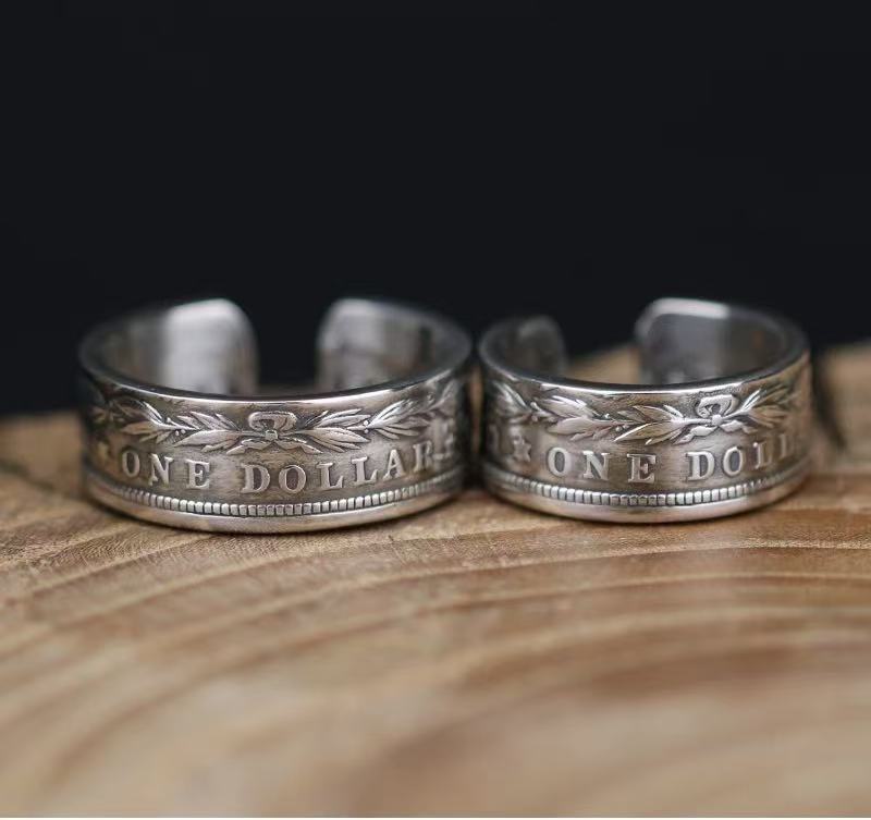 Morgan Silver Coin Ring – Adjustable Open Design | One Size Fits Most