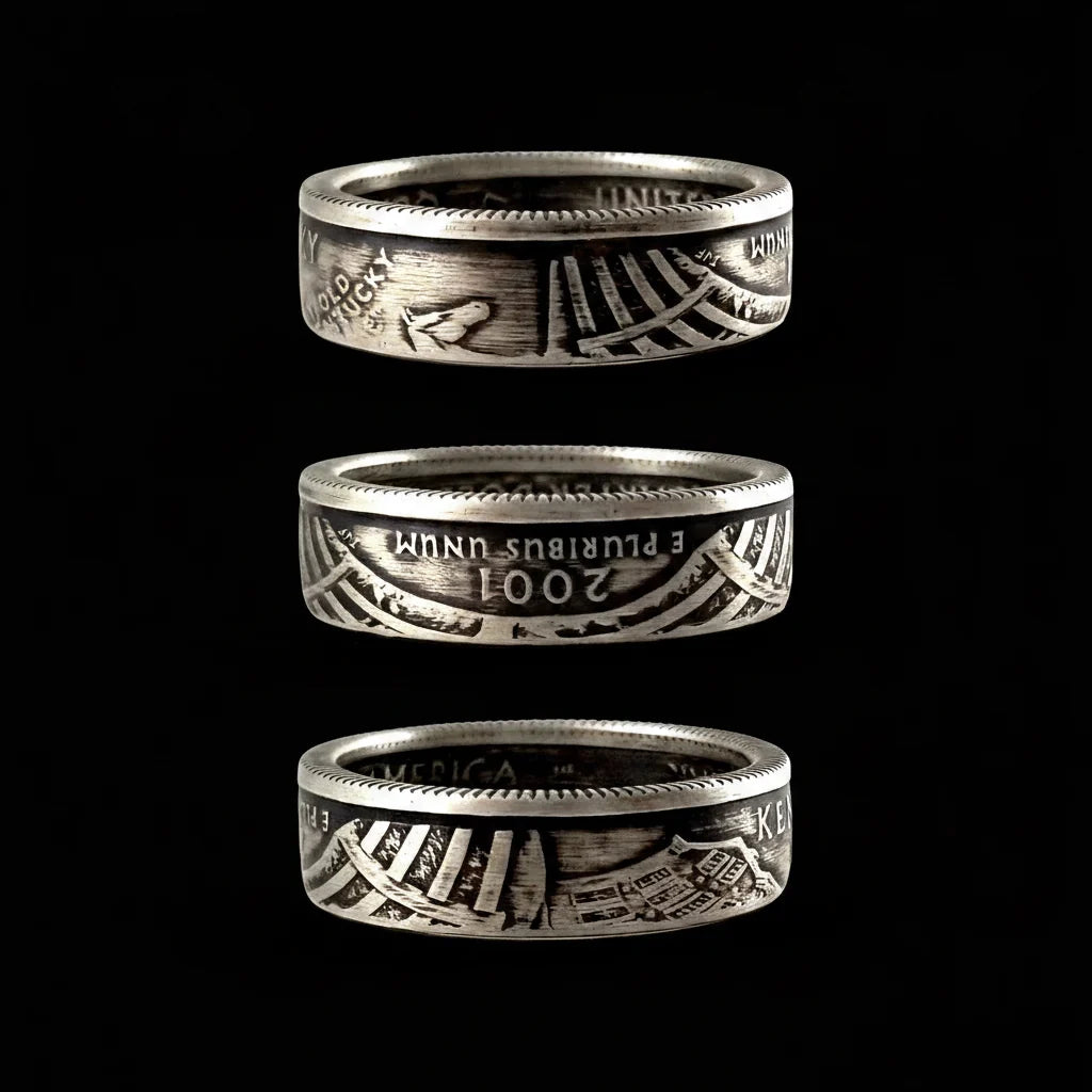 Silver Kentucky Quarter Ring– Adjustable Open Design | One Size Fits Most