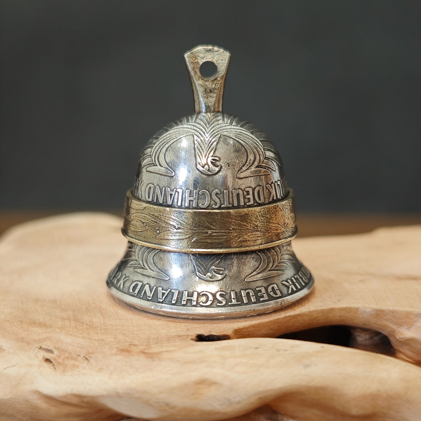 Mongolian Pendant - German Coin Bell Pendant Pendant, Charm or Keychain