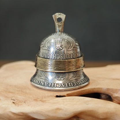 Mongolian Pendant - German Coin Bell Pendant Pendant, Charm or Keychain