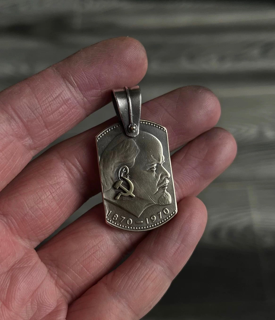 Lenin Centennial Commemorative Silver Coin Necklace (Chain included)