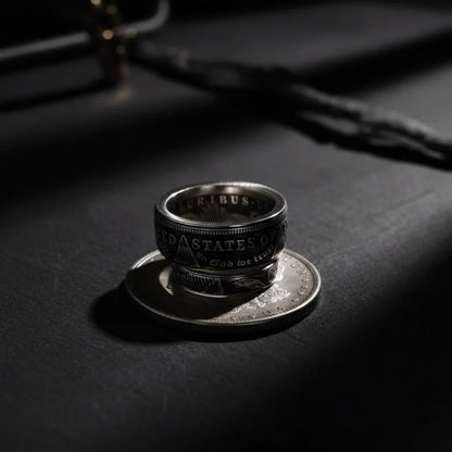 1921 Morgan silver coin ring