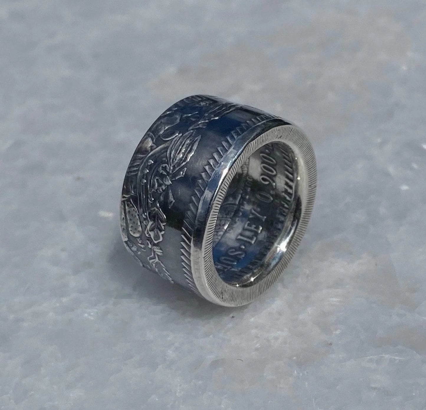 Mexican Cuauhtemoc 5 Peso Silver Coin Ring