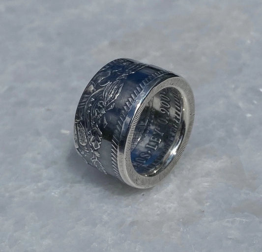 Mexican Cuauhtemoc 5 Peso Silver Coin Ring