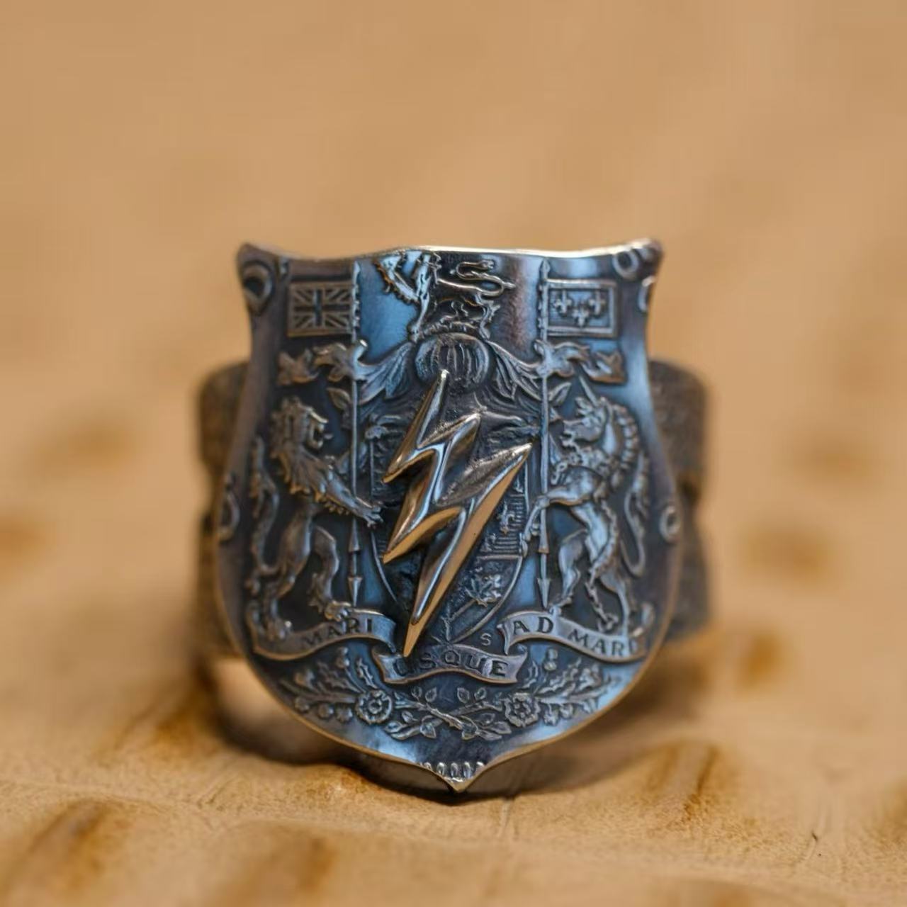 Elizabeth II Canadian Silver 50 Cents Lightning Ring – Adjustable Open Design | One Size Fits Most