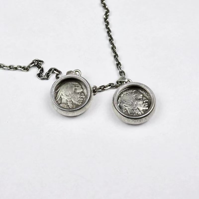 American Buffalo Silver Coin Necklace