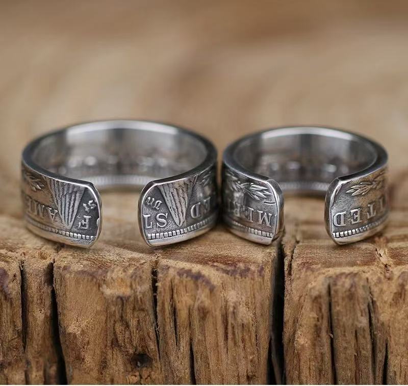 Morgan Silver Coin Ring – Adjustable Open Design | One Size Fits Most