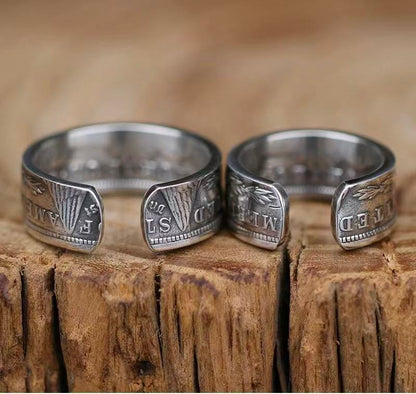 Morgan Silver Coin Ring – Adjustable Open Design | One Size Fits Most