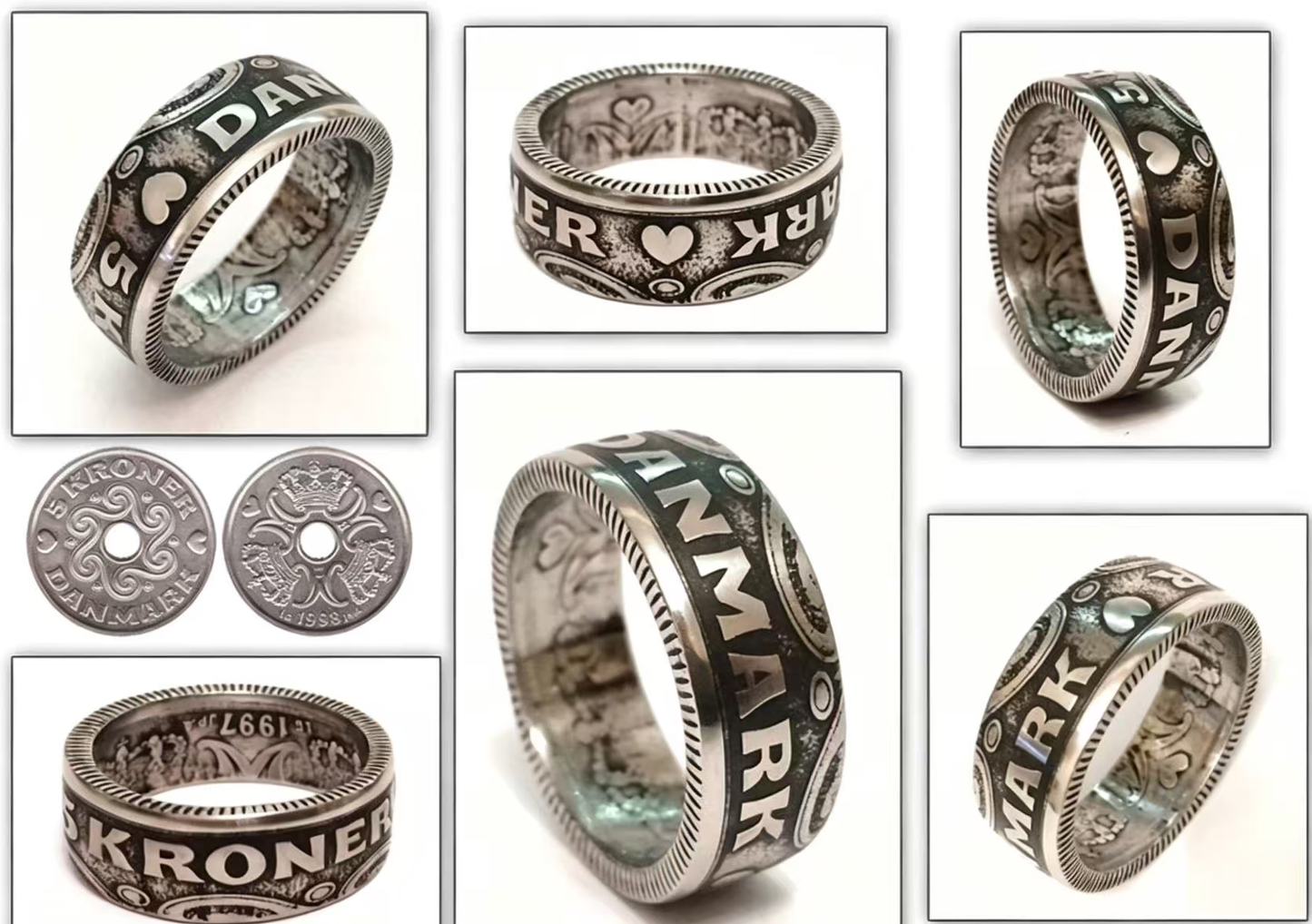 Danish Coin Ring - Souvenir from Denmark Kroner