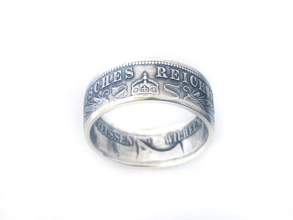 Drei Mark Coin Ring - German Empire Silver 3 Marks - Deutschland - Deutsches Reich - Prussia