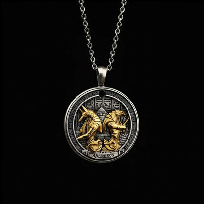 Horus & Anubis Egyptian Ring & Pendant | Hand-Forged Adjustable Band