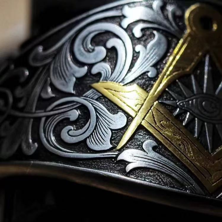 Hand-carved Masonic-style ring – Adjustable Open Design | One Size Fits Most