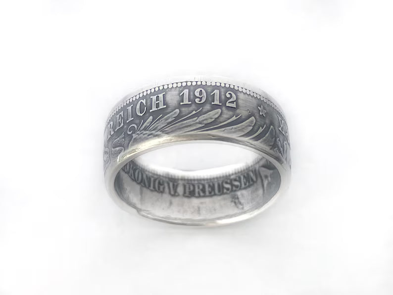 Drei Mark Coin Ring - German Empire Silver 3 Marks - Deutschland - Deutsches Reich - Prussia