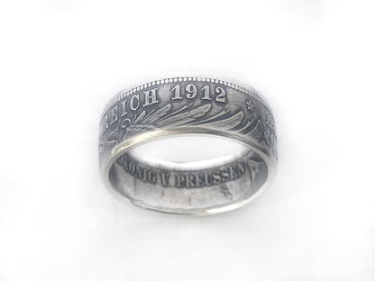 Drei Mark Coin Ring - German Empire Silver 3 Marks - Deutschland - Deutsches Reich - Prussia